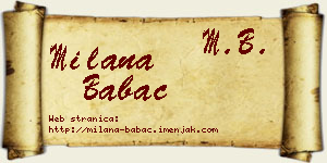 Milana Babac vizit kartica